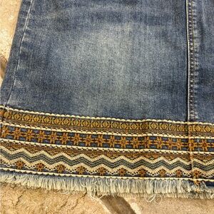 Tribal denim skort vintage stone #5428O